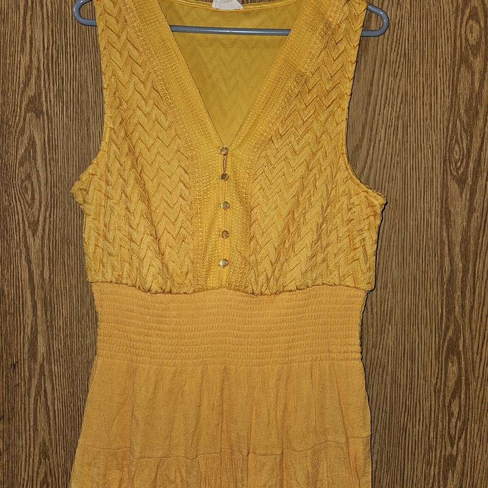 Kings Road Yellow Sleeveless Knit Dress